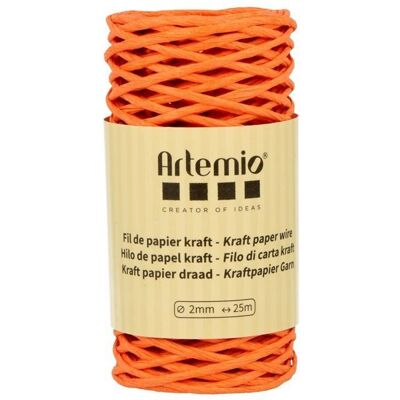Artemio Pomarańczowy sznurek papierowy kraft 2mm x 25 m Artemio Pomarańczowy sznurek papierowy kraft 2mm x 25 m