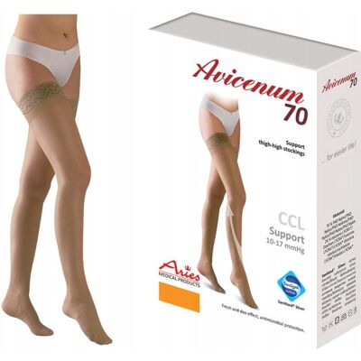 Pończochy uciskowe profilaktyczne Aries Avicenum 70 DEN koronka naturaln XL Pończochy uciskowe profilaktyczne Aries Avicenum 70 DEN koronka naturaln XL