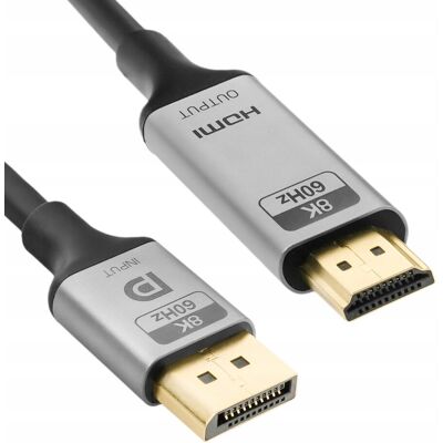 Przewód Przyłącze DP HDMI 8K 60Hz Spacetronik KDH-SPA015 DisplayPort 1,5m Przewód Przyłącze DP HDMI 8K 60Hz Spacetronik KDH-SPA015 DisplayPort 1,5m