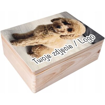 Creative Pudełko z grawerem ze zdjęciem logo prezent na urodziny druk uv 40x30x14cm Creative Pudełko z grawerem ze zdjęciem logo prezent na urodziny druk uv 40x30x14cm