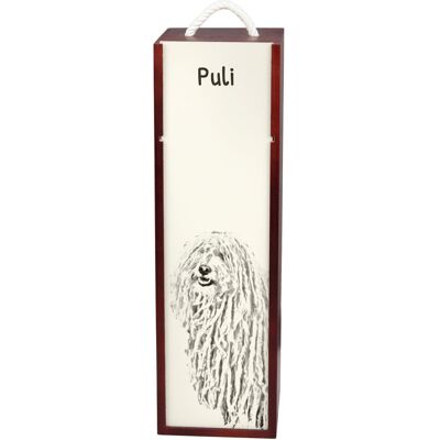 Puli - pudełko na wino z psem, pudełko na alkohol z grafiką, personalizowane pudełko na prezent marki Art-Dog Puli - pudełko na wino z psem, pudełko na alkohol z grafiką, personalizowane pudełko na prezent marki Art-Dog