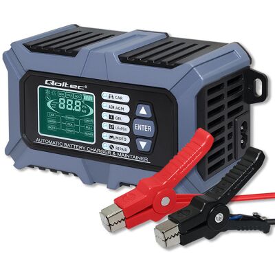 Qoltec Inteligentna mikroprocesorowa ładowarka z testerem baterii i funkcją naprawy 12V 6A LCD Prostownik do akumulatora AGM LiFePO4 GEL Qoltec Inteligentna mikroprocesorowa ładowarka z testerem baterii i funkcją naprawy 12V 6A LCD Prostownik do akumulatora AGM LiFePO4 GEL