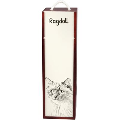 Ragdoll - pudełko na wino z kotem, pudełko na alkohol z grafiką, personalizowane pudełko na prezent marki Art-Dog Ragdoll - pudełko na wino z kotem, pudełko na alkohol z grafiką, personalizowane pudełko na prezent marki Art-Dog