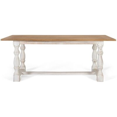 giner and colomer Rectangular dining table with turned legs in white 200 cm giner and colomer Rectangular dining table with turned legs in white 200 cm