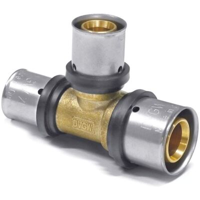 Boni-shop Redukowany trójnik pressfitting, mosiężna złączka do rur PEX Boni-shop Redukowany trójnik pressfitting, mosiężna złączka do rur PEX