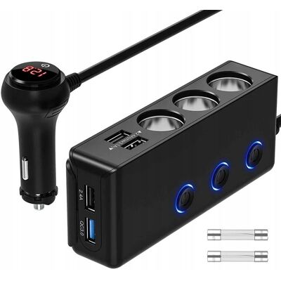 Inny producent Rozdzielacz Gniazda Zapalniczki Ładowarka Samochodowa 12-24V 3.0QC 4x USB Inny producent Rozdzielacz Gniazda Zapalniczki Ładowarka Samochodowa 12-24V 3.0QC 4x USB