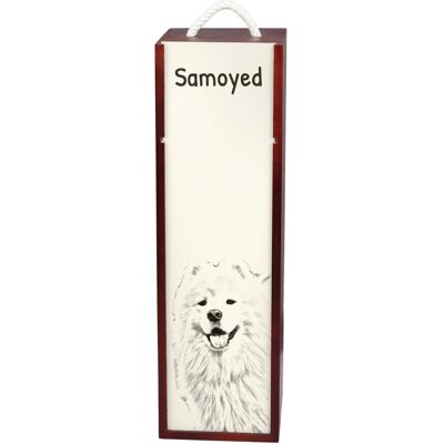 Samojed, Samoyed, Samojedskaja - pudełko na wino z psem, pudełko na alkohol z grafiką, personalizowane pudełko na prezent marki Art-Dog Samojed, Samoyed, Samojedskaja - pudełko na wino z psem, pudełko na alkohol z grafiką, personalizowane pudełko na prezent marki Art-Dog