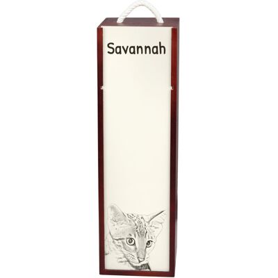 Savannah - pudełko na wino z kotem, pudełko na alkohol z grafiką, personalizowane pudełko na prezent marki Art-Dog Savannah - pudełko na wino z kotem, pudełko na alkohol z grafiką, personalizowane pudełko na prezent marki Art-Dog