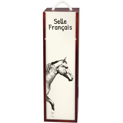 Selle Francais - pudełko na wino z koniem, pudełko na alkohol z grafiką, personalizowane pudełko na prezent marki Art-Dog Selle Francais - pudełko na wino z koniem, pudełko na alkohol z grafiką, personalizowane pudełko na prezent marki Art-Dog