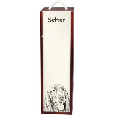 Seter angielski, Laverack I - pudełko na wino z psem, pudełko na alkohol z grafiką, personalizowane pudełko na prezent marki Art-Dog Seter angielski, Laverack I - pudełko na wino z psem, pudełko na alkohol z grafiką, personalizowane pudełko na prezent marki Art-Dog