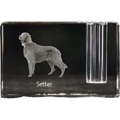 Seter Angielski, Laverack I - Stojak Na Długopis, Kryształowy Organizer Ze Zdjęciem Psa, Unikatowa Ozdoba Biurka Marki Art-Dog Seter Angielski, Laverack I - Stojak Na Długopis, Kryształowy Organizer Ze Zdjęciem Psa, Unikatowa Ozdoba Biurka Marki Art-Dog
