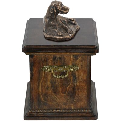 Seter angielski, Laverack - skrzynia pamiątkowa psa, skrzynia ze statuetką, elegancka skrzynia w klasycznym stylu marki Art-Dog Seter angielski, Laverack - skrzynia pamiątkowa psa, skrzynia ze statuetką, elegancka skrzynia w klasycznym stylu marki Art-Dog