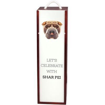 Shar Pei - geometryczne pudełko ze zdjęciem i napisem na wino marki Art-Dog Shar Pei - geometryczne pudełko ze zdjęciem i napisem na wino marki Art-Dog