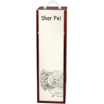 Shar Pei - pudełko na wino z psem, pudełko na alkohol z grafiką, personalizowane pudełko na prezent marki Art-Dog Shar Pei - pudełko na wino z psem, pudełko na alkohol z grafiką, personalizowane pudełko na prezent marki Art-Dog