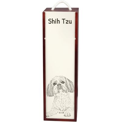 Shih Tzu, Shi tsu, Shi-Tzu, Szi-cu, Szitzu - pudełko na wino z psem, pudełko na alkohol z grafiką, personalizowane pudełko na prezent marki Art-Dog Shih Tzu, Shi tsu, Shi-Tzu, Szi-cu, Szitzu - pudełko na wino z psem, pudełko na alkohol z grafiką, personalizowane pudełko na prezent marki Art-Dog