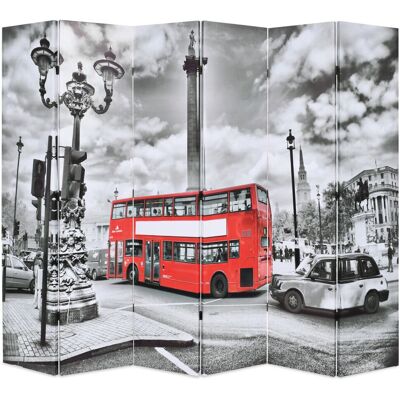 VMP Składany Parawan, 228x170 Cm, Londyński Autobus, Czarno-Biały VMP Składany Parawan, 228x170 Cm, Londyński Autobus, Czarno-Biały