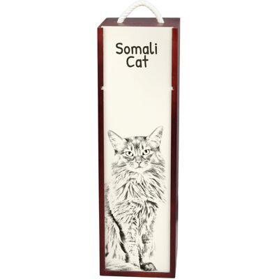 Somali - pudełko na wino z kotem, pudełko na alkohol z grafiką, personalizowane pudełko na prezent marki Art-Dog Somali - pudełko na wino z kotem, pudełko na alkohol z grafiką, personalizowane pudełko na prezent marki Art-Dog