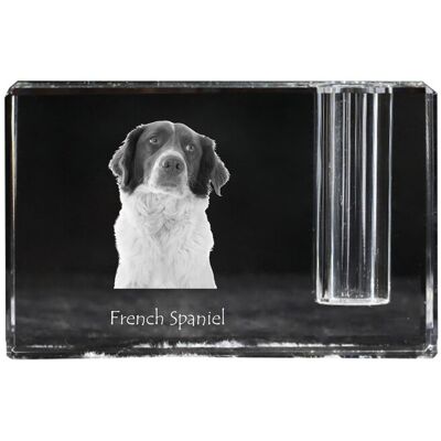 Spaniel francuski, French Spaniel - stojak na długopis, kryształowy organizer ze zdjęciem psa, unikatowa ozdoba biurka marki Art-Dog Spaniel francuski, French Spaniel - stojak na długopis, kryształowy organizer ze zdjęciem psa, unikatowa ozdoba biurka marki Art-Dog