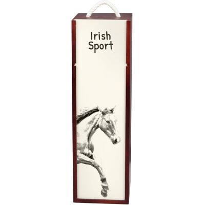 Sport irlandzki - pudełko na wino z koniem, pudełko na alkohol z grafiką, personalizowane pudełko na prezent marki Art-Dog Sport irlandzki - pudełko na wino z koniem, pudełko na alkohol z grafiką, personalizowane pudełko na prezent marki Art-Dog