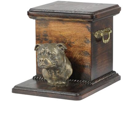 ART Staffordshire Bull Terrier, Staffik, Staffi I - skrzynia pamiątkowa psa ze statuetką, elegancka skrzynia dla psa, wyjątkowa skrzynia z popiersiem ps.. ART Staffordshire Bull Terrier, Staffik, Staffi I - skrzynia pamiątkowa psa ze statuetką, elegancka skrzynia dla psa, wyjątkowa skrzynia z popiersiem ps..