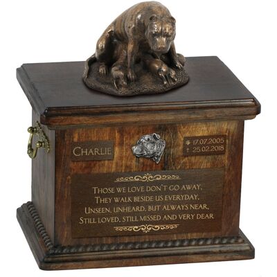 ART Staffordshire Bull Terrier, Staffik, Staffi VIII - skrzynia pamiątkowa psa, skrzynia ze statuetką, personalizowana skrzynia na psie pamiątki marki A.. ART Staffordshire Bull Terrier, Staffik, Staffi VIII - skrzynia pamiątkowa psa, skrzynia ze statuetką, personalizowana skrzynia na psie pamiątki marki A..