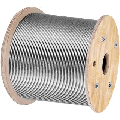 Vevor Stalowy Kabel Liny 3,2 Mm T316 305 M - Wytrzymały, Elastyczny Do Balustrad Vevor Stalowy Kabel Liny 3,2 Mm T316 305 M - Wytrzymały, Elastyczny Do Balustrad