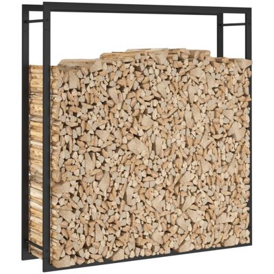 VMP Stojak na drewno, matowy czarny, 110x28x116 cm, stalowy VMP Stojak na drewno, matowy czarny, 110x28x116 cm, stalowy