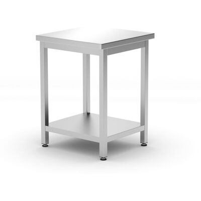 Stół centralny z półką – skręcany, głębokość 600 mm, HENDI, Budget Line, 600x600x(H)850mm Stół centralny z półką – skręcany, głębokość 600 mm, HENDI, Budget Line, 600x600x(H)850mm