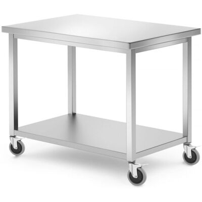 Hendi 815786 Przenośny stół roboczy ze stali nierdzewnej z półką - 100x70x85 cm Hendi 815786 Przenośny stół roboczy ze stali nierdzewnej z półką - 100x70x85 cm