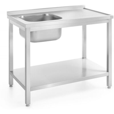 Stół ze zlewem i półką – skręcany HENDI Lokalizacja komory - po lewej, 1000x600x(H)850mm Stół ze zlewem i półką – skręcany HENDI Lokalizacja komory - po lewej, 1000x600x(H)850mm