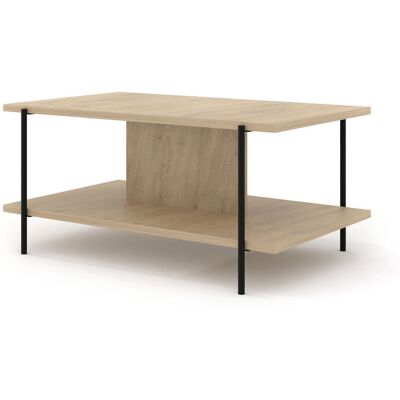 BIM Furniture Stolik kawowy DRAGONFLY 110x65 cm dąb cremona czarne metalowe nóżki BIM Furniture Stolik kawowy DRAGONFLY 110x65 cm dąb cremona czarne metalowe nóżki