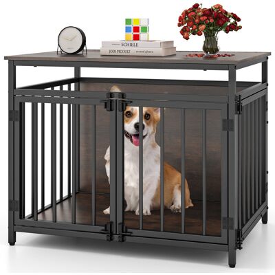 COSTWAY Stolik z klatką dla psa Buda dla psa 80 x 60 x 64 cm COSTWAY Stolik z klatką dla psa Buda dla psa 80 x 60 x 64 cm