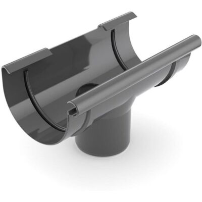Bryza Stutzen rynny grafitowy, system 100/90, do rur spustowych PVC Bryza Stutzen rynny grafitowy, system 100/90, do rur spustowych PVC