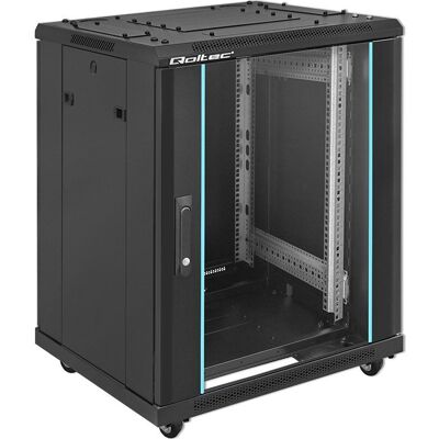 Qoltec Szafa RACK 19' 15U 600 x 600 x 855 Hartowane drzwi Stojąca Nóżki + Kółka Stalowa obudowa Zamek Qoltec Szafa RACK 19' 15U 600 x 600 x 855 Hartowane drzwi Stojąca Nóżki + Kółka Stalowa obudowa Zamek