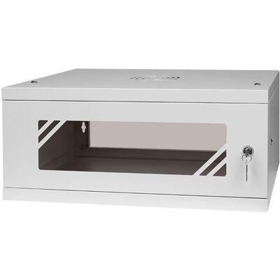 Spacetronik Szafa Rack 19'' 4U 600X450Mm Szara Szklane Drzwi do sieci telewizyjnej i monitoringu Spacetronik Szafa Rack 19'' 4U 600X450Mm Szara Szklane Drzwi do sieci telewizyjnej i monitoringu