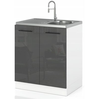 Concordia SZAFKA KUCHENNA DOLNA STOJĄCA POD ZLEW SZARY POŁYSK 60CM MEBLE ZLEWOWA Concordia SZAFKA KUCHENNA DOLNA STOJĄCA POD ZLEW SZARY POŁYSK 60CM MEBLE ZLEWOWA