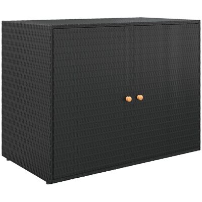 VMP Szafka ogrodowa, czarna, 100x55,5x80 cm, rattan PE VMP Szafka ogrodowa, czarna, 100x55,5x80 cm, rattan PE