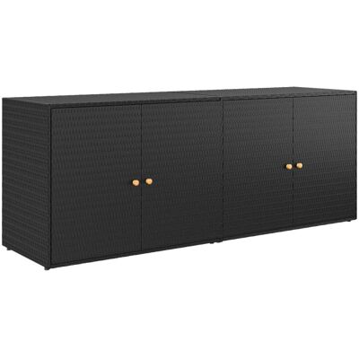 VMP Szafka ogrodowa, czarna, 198x55,5x80 cm, rattan PE VMP Szafka ogrodowa, czarna, 198x55,5x80 cm, rattan PE