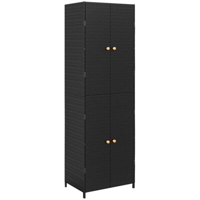 VMP Szafka ogrodowa, czarna, 59x40x180 cm, rattan PE VMP Szafka ogrodowa, czarna, 59x40x180 cm, rattan PE