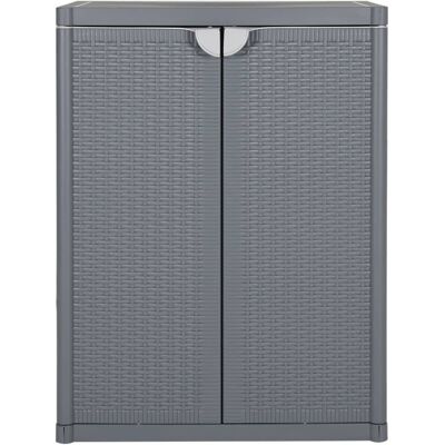 VMP Szafka ogrodowa, szara, 65x45x88 cm, rattan PP VMP Szafka ogrodowa, szara, 65x45x88 cm, rattan PP