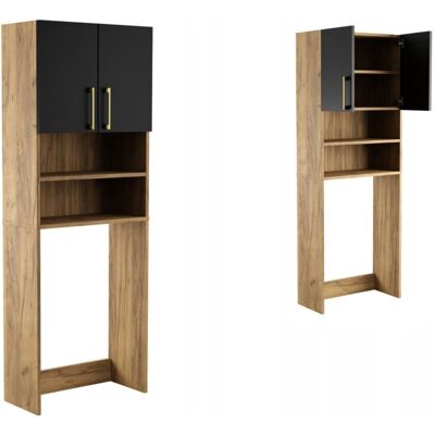 Inny producent Szafka Stojąca Nad Pralke Bella złoty craft + czarne 180x66x30 uchwyt złoty Inny producent Szafka Stojąca Nad Pralke Bella złoty craft + czarne 180x66x30 uchwyt złoty