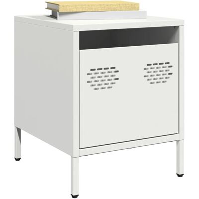 VMP Szafki Nocne, 2 Szt., Białe, 35x39x43,5 Cm, Stal VMP Szafki Nocne, 2 Szt., Białe, 35x39x43,5 Cm, Stal