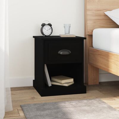 VMP Szafki Nocne, 2 Szt., Czarne, 39x39x47,5 Cm VMP Szafki Nocne, 2 Szt., Czarne, 39x39x47,5 Cm