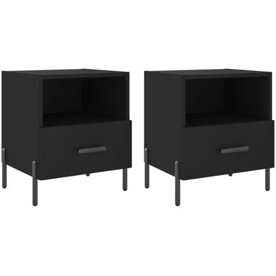 VMP Szafki Nocne, 2 Szt., Czarne, 40x35x47,5 Cm VMP Szafki Nocne, 2 Szt., Czarne, 40x35x47,5 Cm
