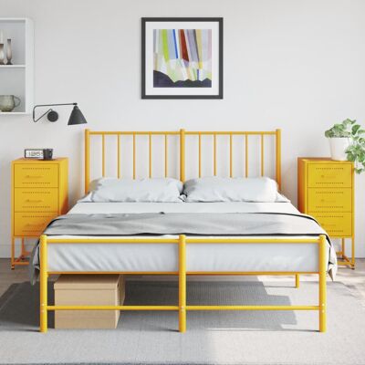 VMP Szafki nocne, 2 szt., musztardowe, 36x39x78 cm, stal VMP Szafki nocne, 2 szt., musztardowe, 36x39x78 cm, stal