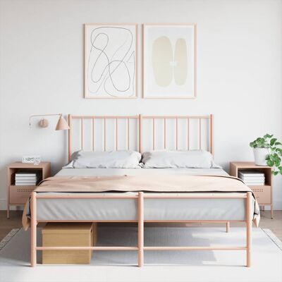 VMP Szafki nocne, 2 szt., różowe, 36x39x50,5 cm, stal VMP Szafki nocne, 2 szt., różowe, 36x39x50,5 cm, stal