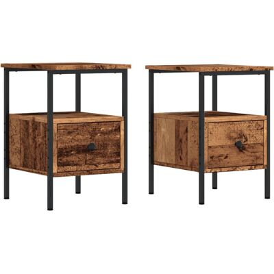 VMP Szafki Nocne, 2 Szt., Stare Drewno, 34X36X50 Cm VMP Szafki Nocne, 2 Szt., Stare Drewno, 34X36X50 Cm