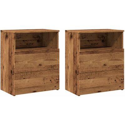 VMP Szafki Nocne, 2 Szt., Stare Drewno, 50X32X60 Cm VMP Szafki Nocne, 2 Szt., Stare Drewno, 50X32X60 Cm
