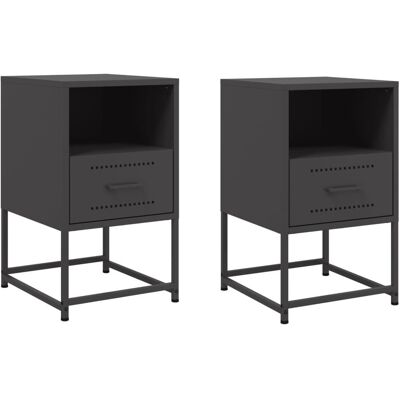 VMP Szafki Nocne, Czarne, 36X39X60,5 Cm, Stal VMP Szafki Nocne, Czarne, 36X39X60,5 Cm, Stal