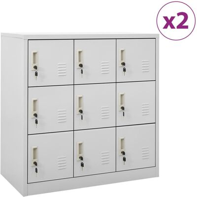 VMP Szafki zamykane, 2 szt., jasnoszare, 90x45x92,5 cm, stalowe VMP Szafki zamykane, 2 szt., jasnoszare, 90x45x92,5 cm, stalowe